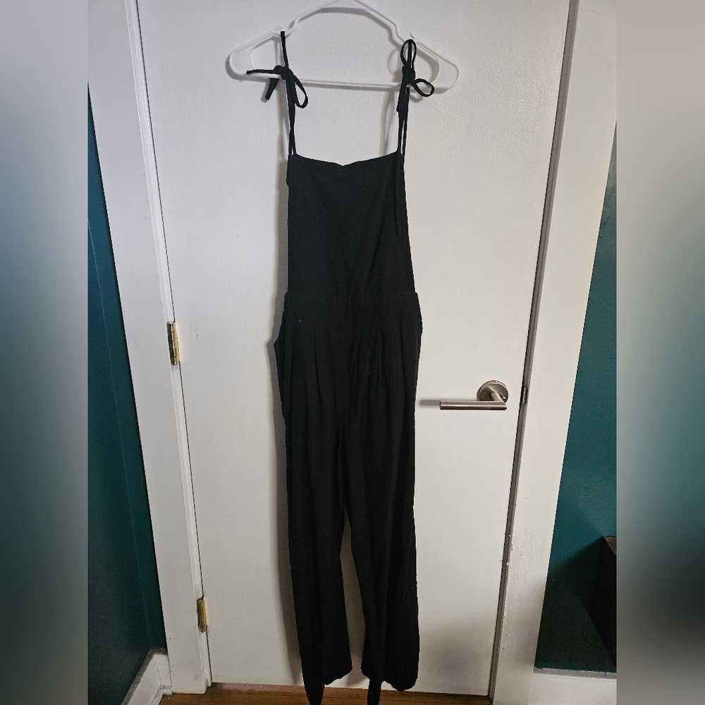 Lulu's Black Flowing Jumpsuit